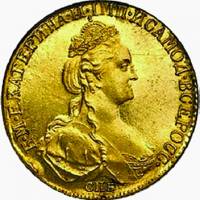 (1796, СПБ) Монета Россия-Финдяндия 1783 год 5 рублей  Тип 2 Золото Au 917  UNC